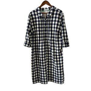 Boden Blue & White Gingham Pintuck Dress Size 18
